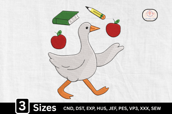 Cute School Teacher Goose Embroidery Design Review