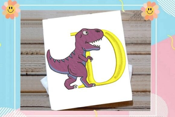 Dinosaur Monogram Alphabet Letter D Review for Personalized Embroidery