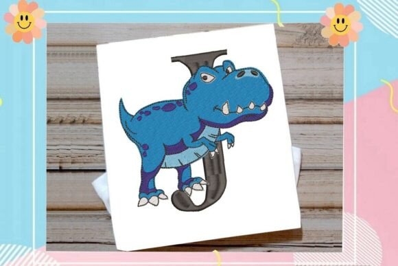 Dinosaur Monogram Alphabet Letter J Embroidery Design Review