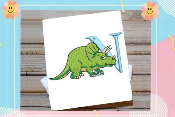 Dinosaur Monogram Alphabet Letter N Review for Embroidery Projects