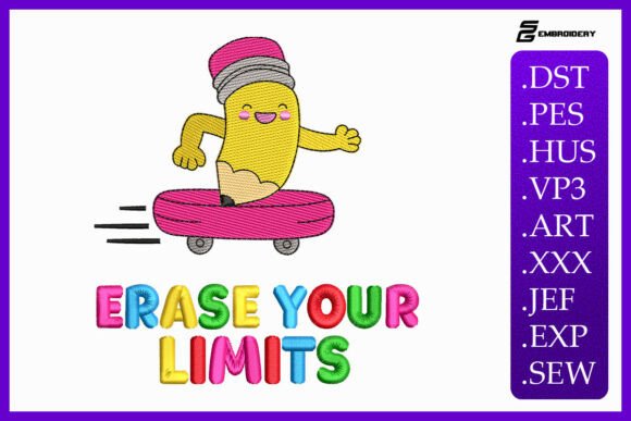 Erase Your Limits Baby Quote: A Playful Embroidery Design for Creative Projects