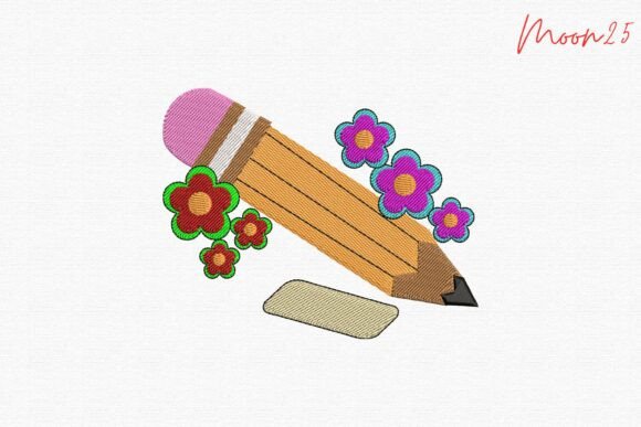 Floral Pencil Classroom Learning Accent Embroidery Review