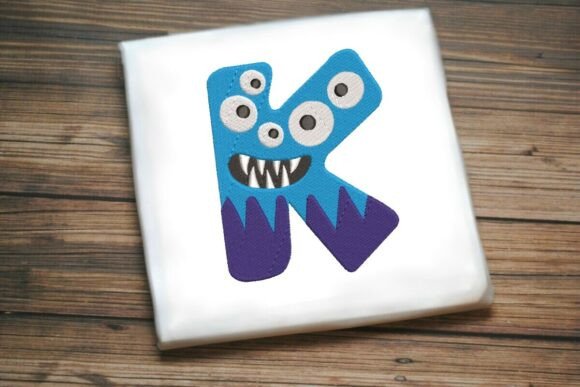 Monster Alphabet Letter K for Embroidery Projects