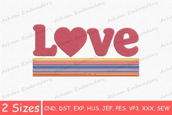 Retro Valentine Love Heart Embroidery Design Review